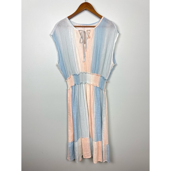 Rails Ashlyn Sunset Gradient Linen Blend Pastel Midi Dress - Picture 2 of 8